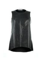  Paulina Faux Leather Front Tank