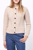  Cable Knit Button Cardigan
