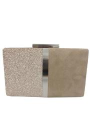  Blocked Faux Suede And Glitter Box Clutch