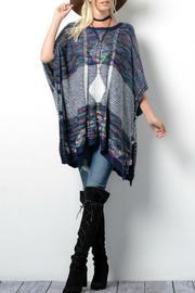  Geometric Print Poncho