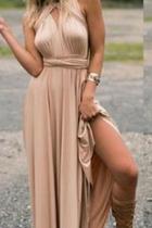  Taupe Halter Style Dress