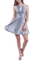 Silver Fit Flare Dress