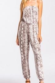  Snakeskin Strapless Jumpsuit