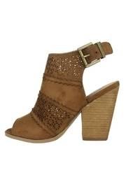  Stacked Heel Peep Toe