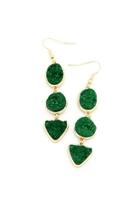  Green Druzy Earrings