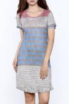  Stripe Crinkle Dress