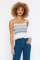  Peplum Smocked Crop Top