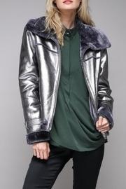  Metallic Faux-fur Jacket