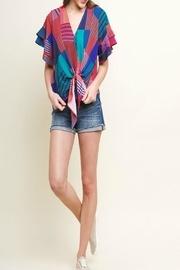  Geometric Mixed-print Top