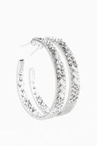  Blinged Hoops In Silver