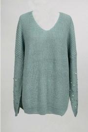  Jeweled V Neck Sweater