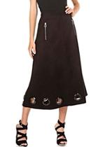  Suede Grommet Skirt