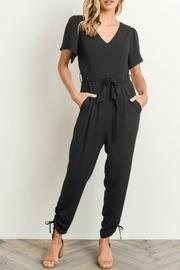  Black Front-tie Jumpsuit