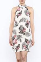  Tropical Print Sleeveless Dress