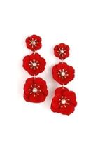  Red Flower Earrings