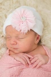  White Hat Pink Fairy Flower Beanie