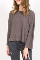  Seamed Waffle Pullover