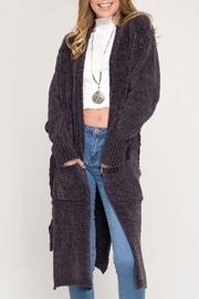  Chenille Lace-up Cardigan