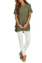  Olive Jersey Tunic Top