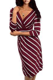  Wine Striped Dress