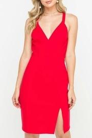 Side-slit V-neck Cocktail-dress