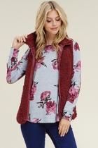 Burgundy Fur Vest
