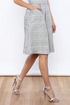  Textured A-line Skirt