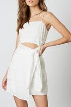  Front Cut Out Frayed Dress
