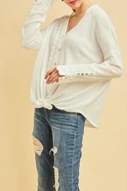  Tie-front Waffle Shirt