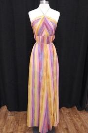 Pleated Stripe Dress