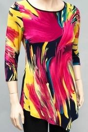  Multicolored Navy Top