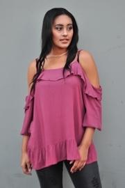  Berry Ruffle Blouse