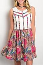  White Paisley Dress