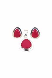  Fuchsia-pendant And Earrings