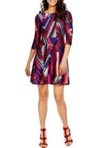  Abstract Stripefit Flare Dress