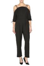  Black Lace Up Jumpsuit