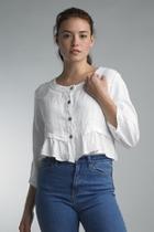  Linen Crop Jacket
