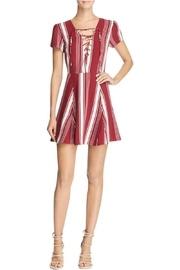  Lace-up Striped Dress