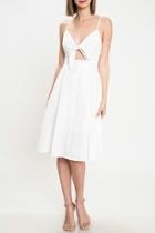  White Tie-front Dress