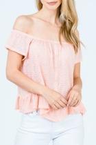 Peach Off-the-shoulder Top