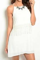  White Fringe Dress