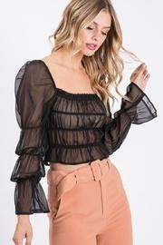  Shirring Blouse Top