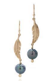  Feather Earring With Pearls