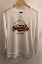  White Always Stay Humble And Kind Long Sleeve Top