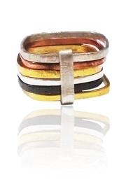  Six Multi Habimah Square Stacked Ring