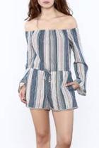  Stripe Long Sleeve Romper