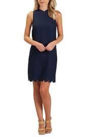  Navy Scallop Dress