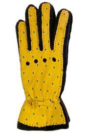  Yellow Dots Leather Glove