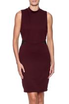  Burgundy Mock Neck Dress