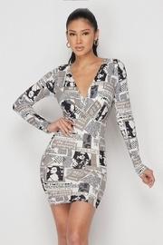 Newspaper Print Mini-dress